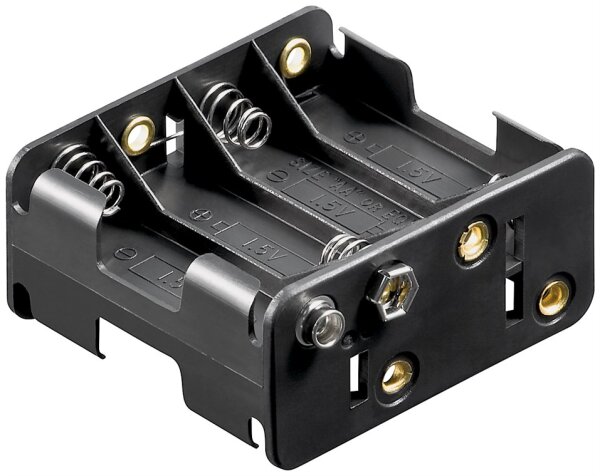 Goobay Batteriehalter für 8x AA (Mignon) Batterien – mit Druckknopfanschluss
