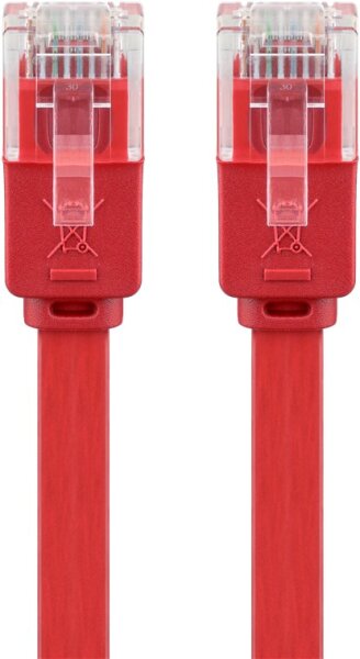 CAT 6 Flach-Patchkabel, U/UTP, rot