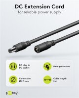 DC-Verlängerungskabel, 3 m, schwarz