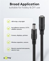 DC-Verlängerungskabel, 3 m, schwarz