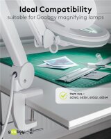 goobay - Ersatztischklemme für Lupenleuchten mit Gelenkarm, weiß für Tischplattenstärken 0 mm - 60 mm, massives Metall, pulverbeschichtet