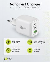 USB-C™ PD GaN Multiport-Schnellladegerät Nano (65 W) weiß