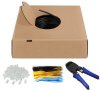 CAT 6 Outdoor Netzwerkkabel-Set, U/UTP, schwarz
