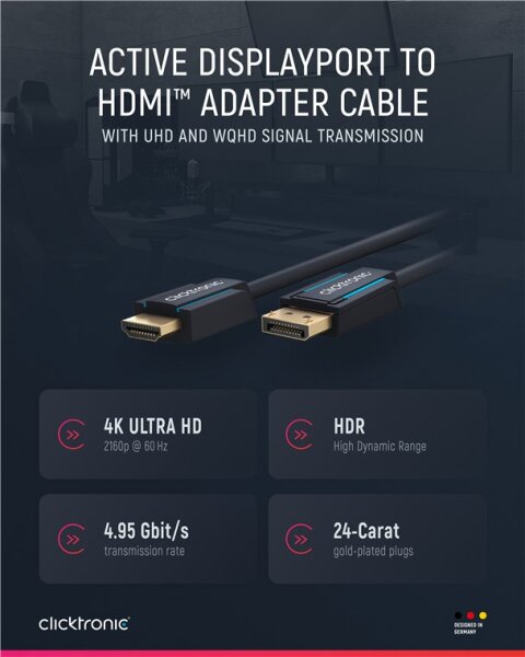Aktives DisplayPort™-auf-HDMI™-Adapterkabel (4K/60Hz)