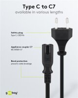 Anschlusskabel Eurostecker, 1,5 m, Schwarz
