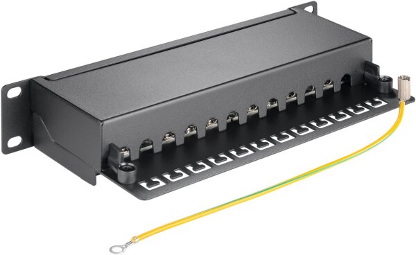 CAT 6a 10-Zoll (25,4 cm) Patch Panel, 12 Port, (1 HE)