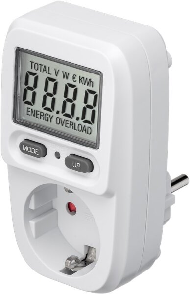 Digitales Energiekostenmessgerät / Stromzähler - weiß/grau IP20 Pb