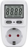 Digitales Energiekostenmessgerät / Stromzähler - weiß/grau IP20 Pb