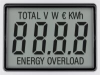 Digitales Energiekostenmessgerät / Stromzähler - weiß/grau IP20 Pb