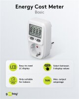 Digitales Energiekostenmessgerät / Stromzähler - weiß/grau IP20 Pb