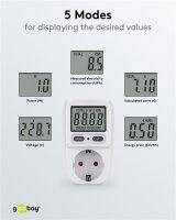 Digitales Energiekostenmessgerät / Stromzähler - weiß/grau IP20 Pb