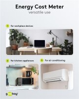Digitales Energiekostenmessgerät / Stromzähler - weiß/grau IP20 Pb
