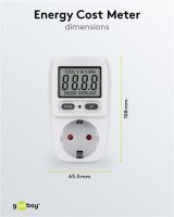 Digitales Energiekostenmessgerät / Stromzähler - weiß/grau IP20 Pb