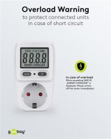 Digitales Energiekostenmessgerät / Stromzähler - weiß/grau IP20 Pb