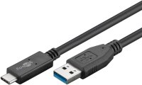 USB-C™-Kabel USB 3.2 Gen 2, 3 A, 1 m, schwarz