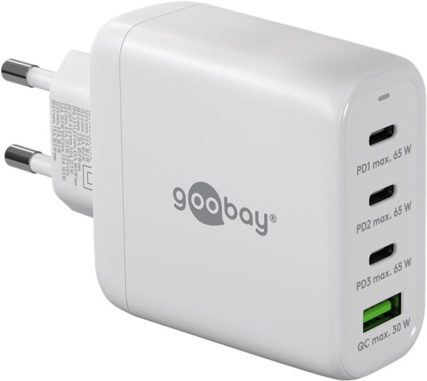 USB-C™ PD GaN Multiport-Schnellladegerät (68 W) weiß
