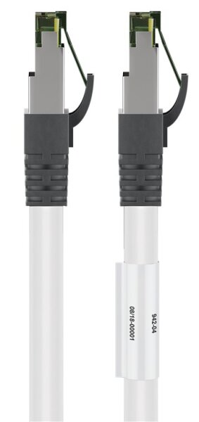 RJ45 (CAT 6A, 500 MHz) Patchkabel mit CAT 8.1 S/FTP Rohkabel, weiß