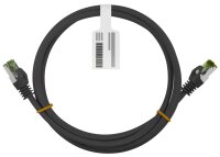 GHMT-zertifiziertes CAT 8.1 Patchkabel, S/FTP (PiMF), schwarz - 1 Meter - Kupferleiter, LSZH halogenfreier Kabelmantel