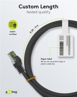 GHMT-zertifiziertes CAT 8.1 Patchkabel, S/FTP (PiMF), schwarz - 1 Meter - Kupferleiter, LSZH halogenfreier Kabelmantel