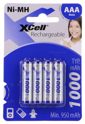 XCell - X1000AAAB4 - Micro AAA - 1,2 Volt 1000mAh Ni-MH - 4er Blister