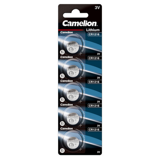 Camelion - Knopfzelle - CR1216 - 3 Volt 25mAh Lithium - 5er Blister