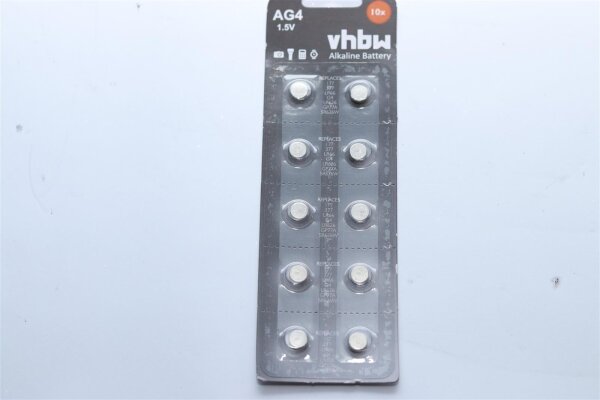 vhbw AG4 1,5V - 10er Blister  - EOL = Mindesthaltbarkeitsdatum abgelaufen