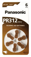 Panasonic - V312 / PR41 / PR312 - 1,4 Volt 180mAh Zink-Luft Hörgeräte-Knopfzelle - EOL = Mindesthaltbarkeitsdatum abgelaufen