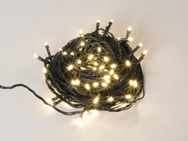 Glimmer Light LED - 12 m - 80 warmweiße Lampen - grüne Leitung - Modulator - 24 V