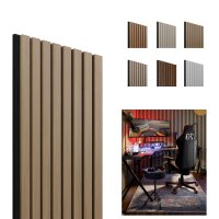 Akustik Wandpanel Eiche-Schwarz, 1250 x 300mm, 8 Lamellen...