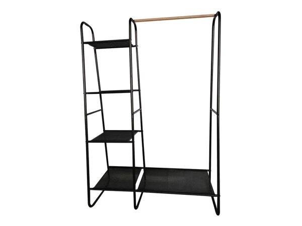 Kleiderständer mit Einlegeböden - Metall - Schwarz - 100 x 40 x 150 cm