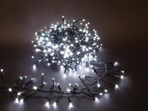 Mini Playlight Feuerwerkskörper LED - 5,6 m - 480 weiße Lampen - grüner Draht - 24 V