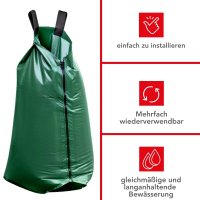 Baumbewässerungsbeutel 75 L, PVC 420 g/m², mit Reißverschluss und Griff, Tropfbewässerung 7-9 Stunden, gleichmäßige Bewässerung, wassersparend, für verschiedene Baumdurchmesser