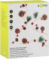 20er LED-Silberdraht-Lichterkette "Tannenzapfen...