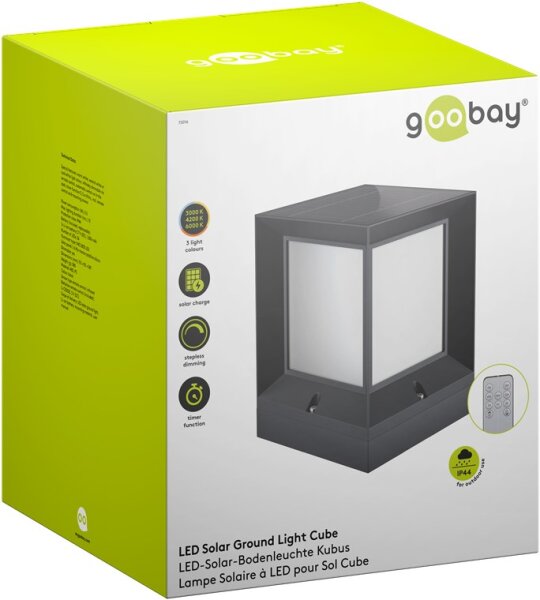 LED-Solar-Bodenleuchte Kubus