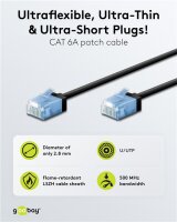Ultraflexibles CAT 6A Patchkabel, slim, U/UTP, schwarz