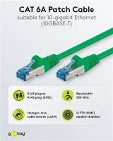 CAT 6A Patchkabel, S/FTP (PiMF), 1 m, grün, 10er-Set