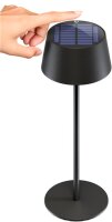 Kabellose LED-Tischleuchte Solar, schwarz