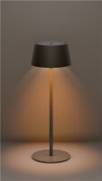 Kabellose LED-Tischleuchte Solar, schwarz