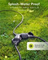 Doppel-Verlängerungskabel Outdoor, 25 m, schwarz