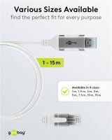 Ethernet-Kabel USB-A 3.0 auf RJ45, Slim, 2 m
