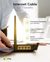 RJ45-Patchkabel CAT 6A S/FTP (PiMF), 500 MHz mit CAT 7 Rohkabel, 3 m, grün, 5er-Set