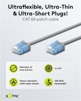 Ultraflexibles CAT 6A Patchkabel, slim, U/UTP, grau
