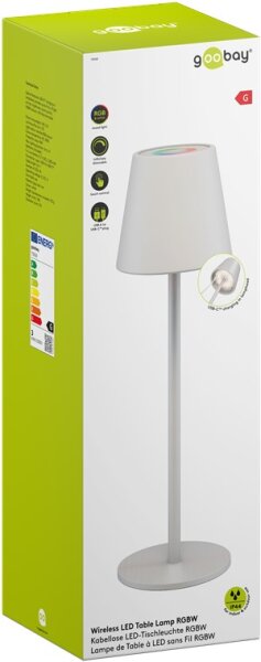 Kabellose LED-Tischleuchte RGBW, weiß