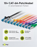 CAT 6A Patchkabel, S/FTP (PiMF), 2 m, Set in 10 Farben