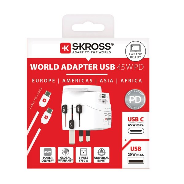Reiseadapter PRO Light USB AC45PD