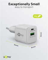 USB-C™ PD GaN Dual-Schnellladegerät Nano (20 W) weiß