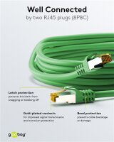 RJ45-Patchkabel CAT 6A S/FTP (PiMF), 500 MHz mit CAT 7 Rohkabel, 3 m, grün, 10er-Set