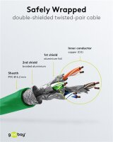 RJ45-Patchkabel CAT 6A S/FTP (PiMF), 500 MHz mit CAT 7 Rohkabel, 3 m, grün, 10er-Set