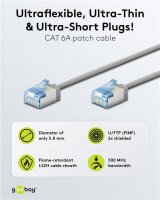 Ultraflexibles CAT 6A Patchkabel, slim, U/FTP, grau