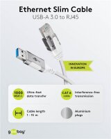 Ethernet-Kabel USB-A 3.0 auf RJ45, Slim, 3 m